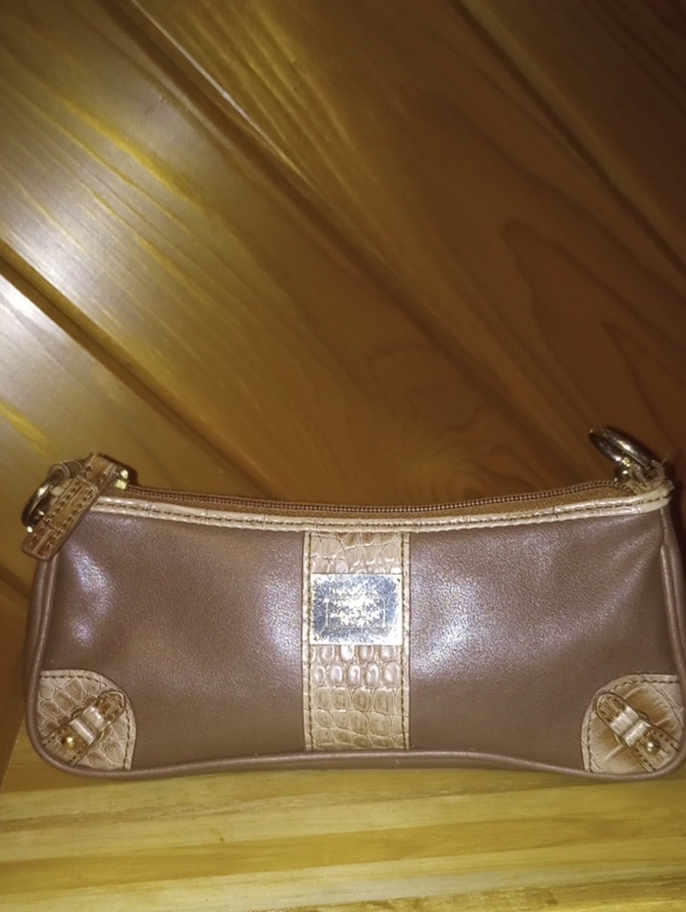Liz Claiborne Brown Croc-Accent Women's Petite Purse